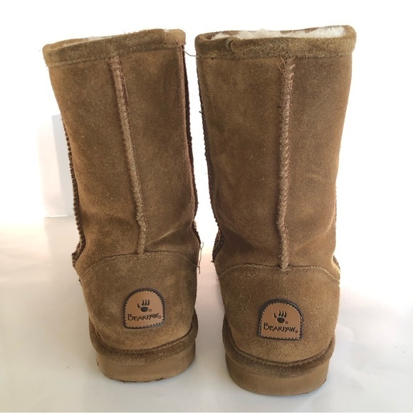 Bearpaw Women's Elle Short Mid-Calf Sheepskin Wool Blend Suede Boots Size 9 - Picture 6 of 13